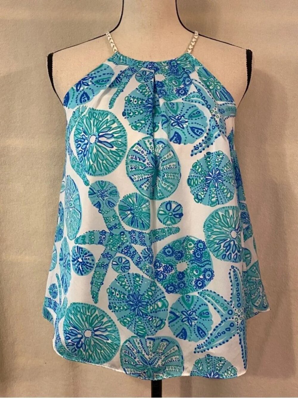 Lilly Pulitzer for Target blue white sea urchin halter top tank